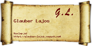Glauber Lajos névjegykártya
